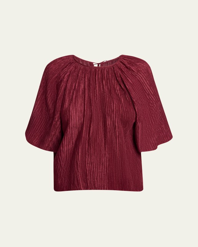 Nula Plisse Silk Top
